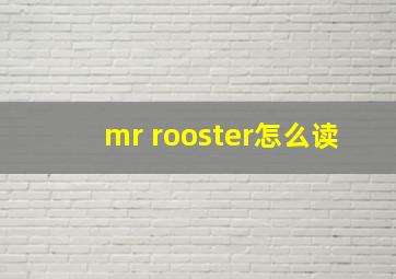 mr rooster怎么读